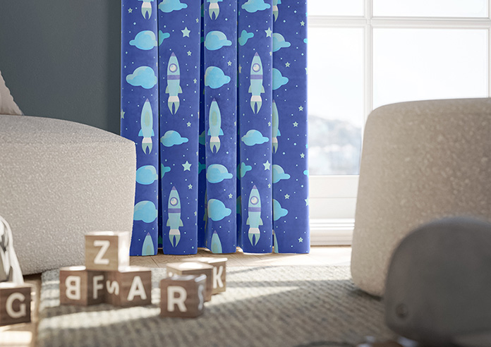 Blast Off, Blue Comet - Made to Measure Curtains - Image 5